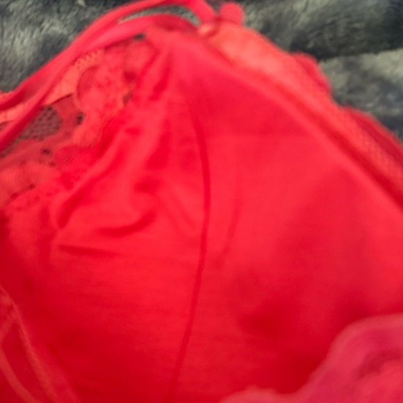 Lingerie Set Sz Medium Pink fuchsia Lace Bralette Bra Matching Panties Waist Fit - Picture 10 of 10